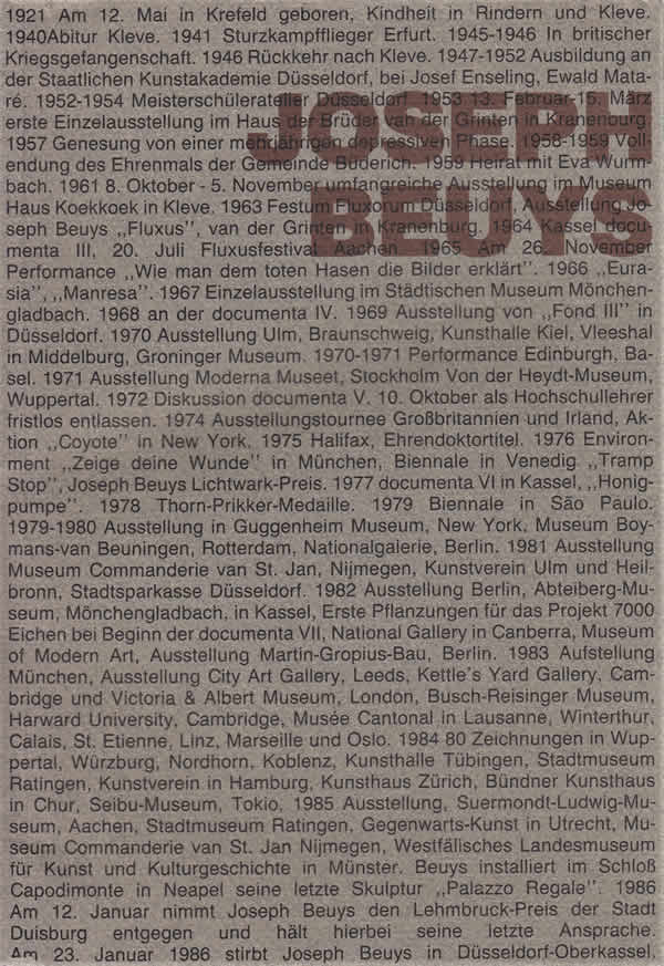 Joseph Beuys. Graphik 1971—1985 Aus Der Sammlung Van Der Grinten Stiftung Museum Schloss Moyland / Hans van der Grinten, E.V. Emmerich