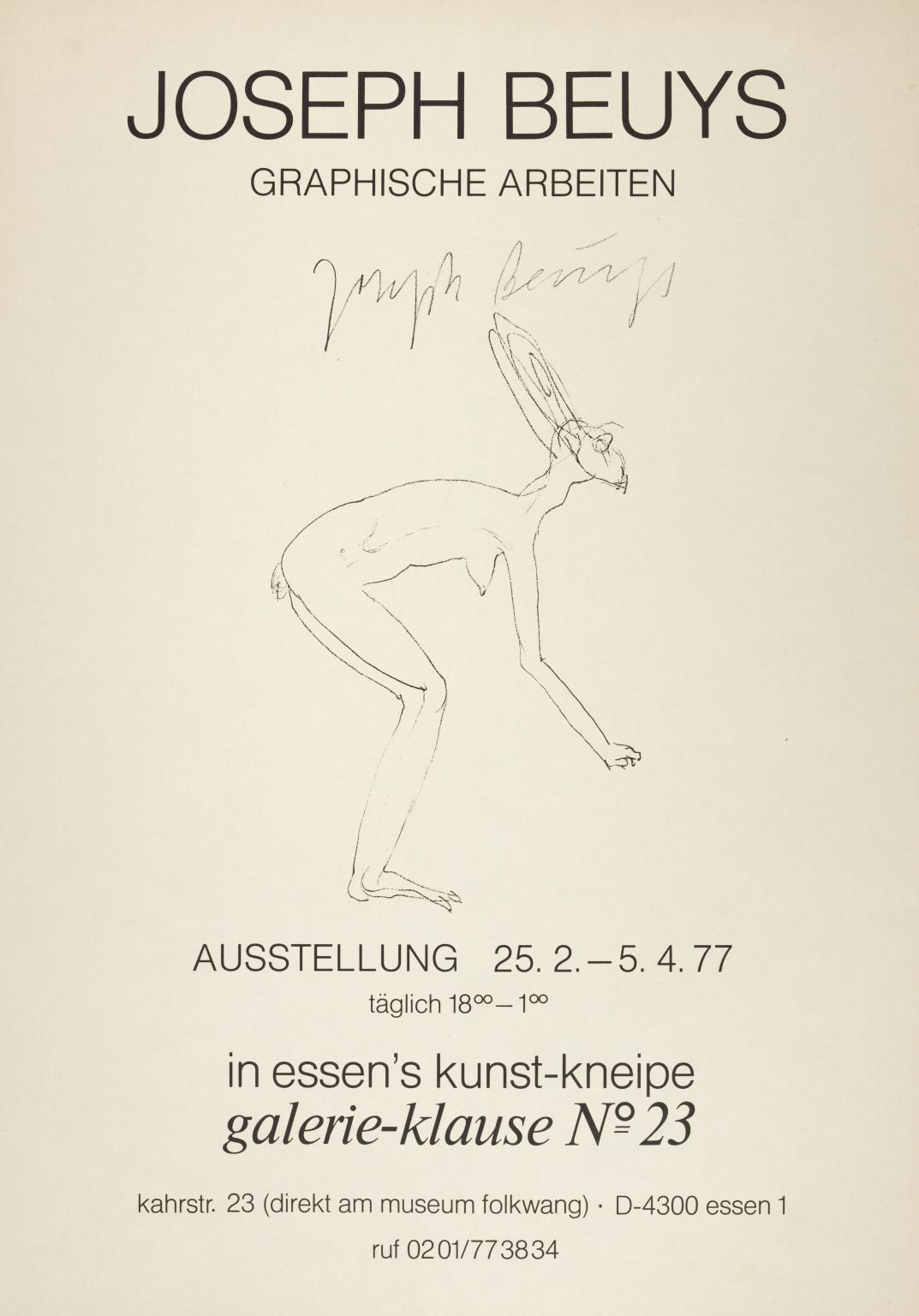 Joseph Beuys: Graphische Arbeiten. Galerie-klause No. 23, Essen. 1977