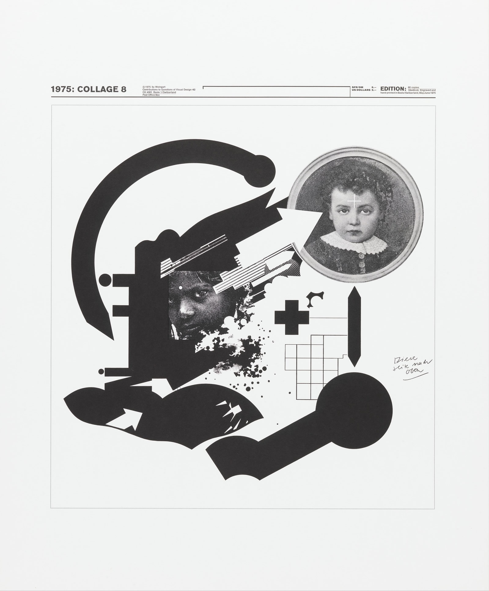 Wolfgang Weingart: 1975: Collage 8. 1975. Lithograph. (58.9 x 48.9 cm)