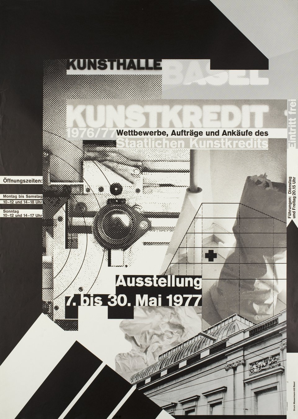 Wolfgang Weingart: Kunsthalle Basel Kunstkredit 76-77. 1977. Lithograph (128 x 90.2 cm)
