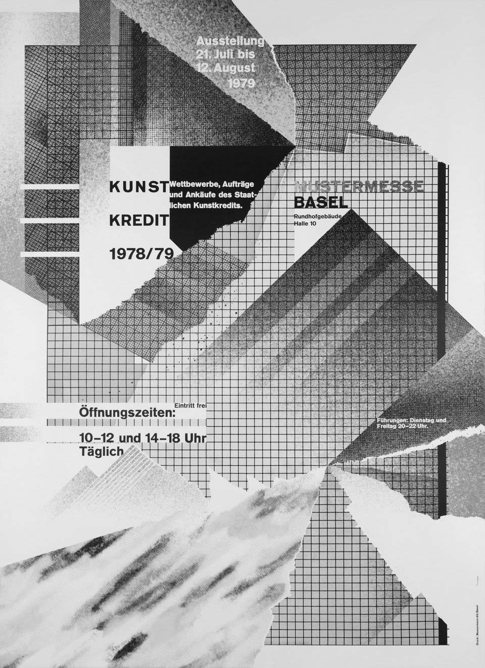Wolfgang Weingart: Kunstkredit. Mustermesse Basel 1978/1979. 1979. Lithograph.(90 x 128 cm)