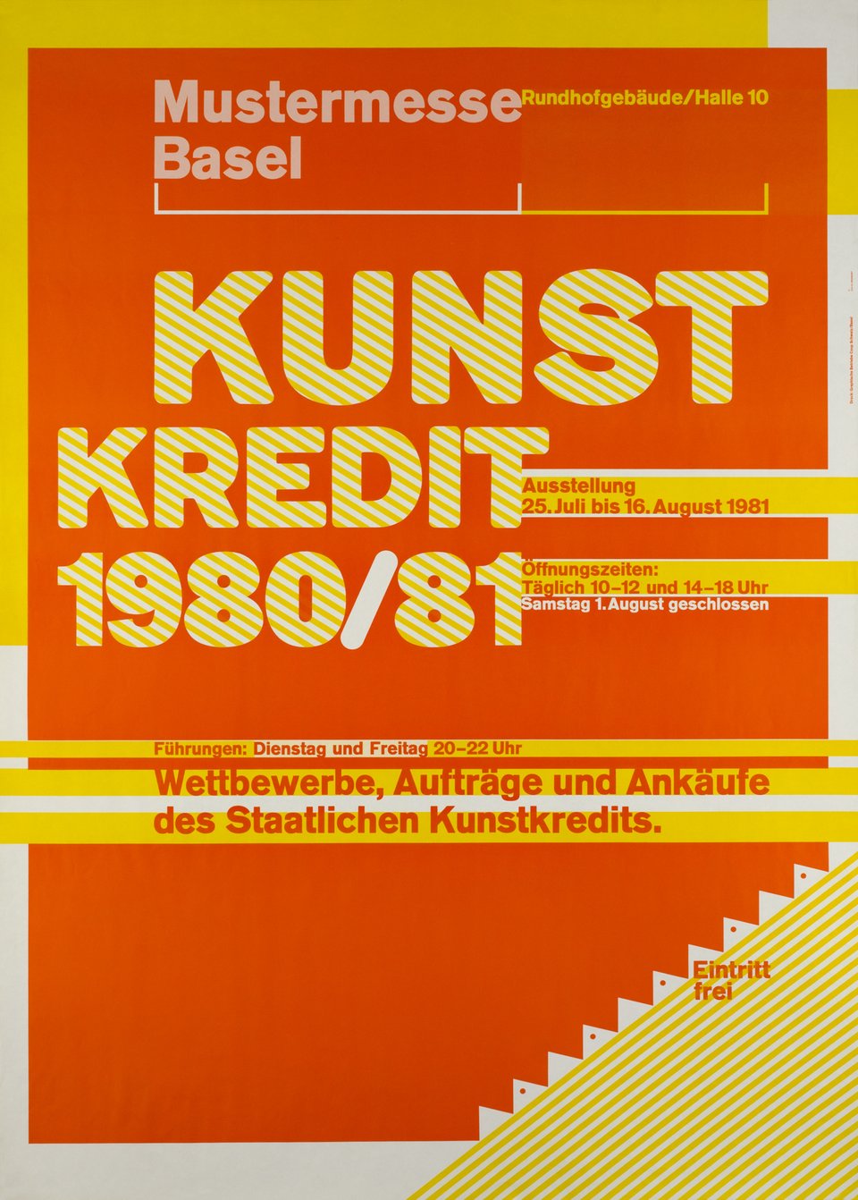 Wolfgang Weingart: Kunstkredit 1980/81 Mustermesse Basel. 1981. Lithograph. (90 x 128 cm)