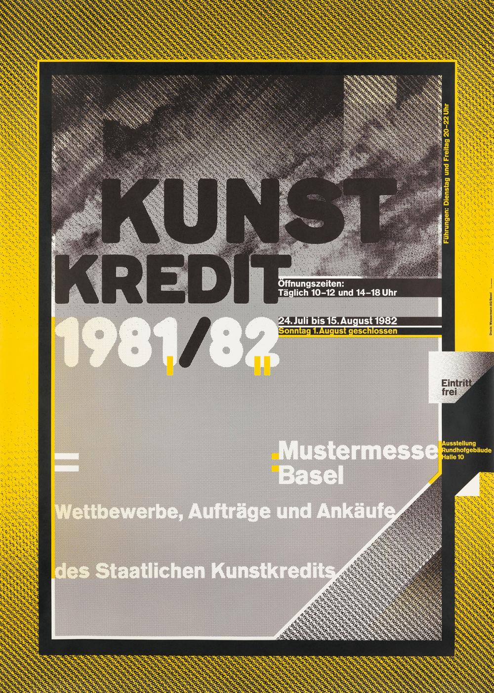 Wolfgang Weingart: Kunstkredit 1980/81 Mustermesse Basel. 1982. Lithograph. (90 x 128 cm)