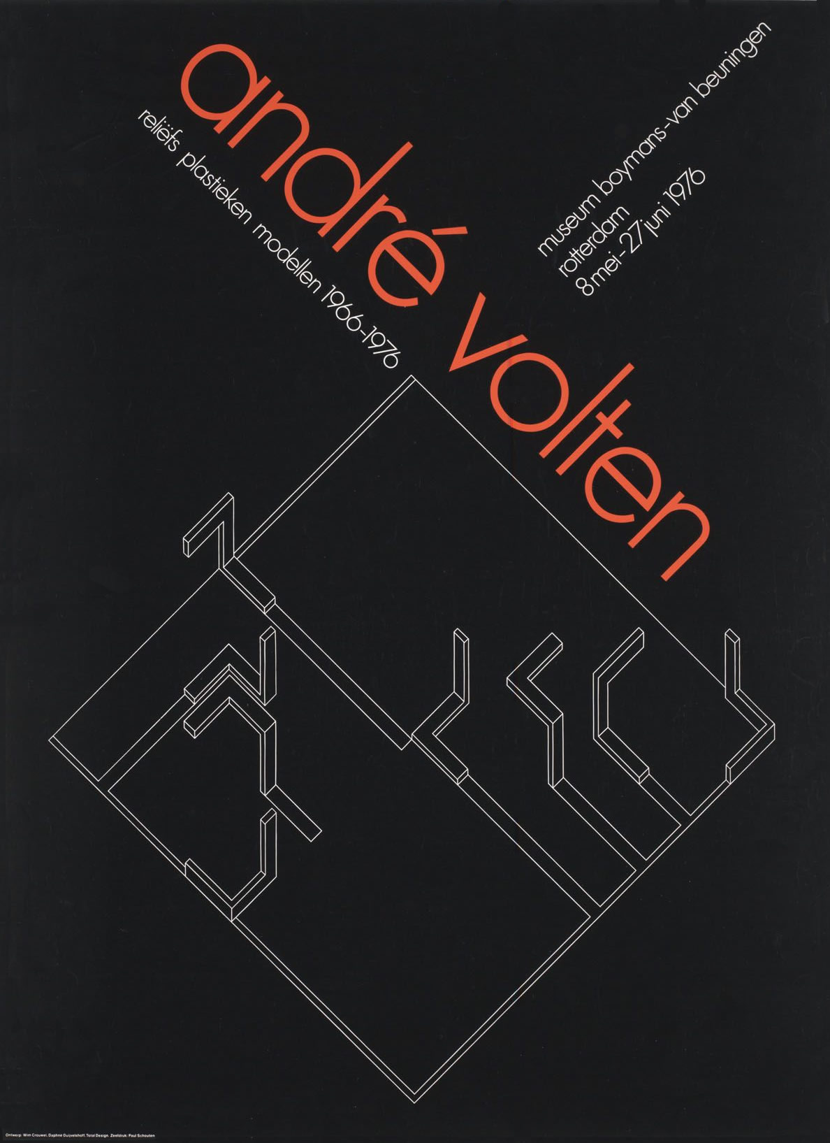 Wim Crouwel: André Volten reliëfs plastieken modellen 1966-1976. 1976