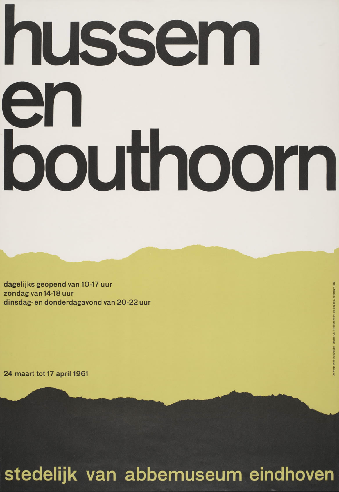 Wim Crouwel: Hussem en bouthoorn. 1961