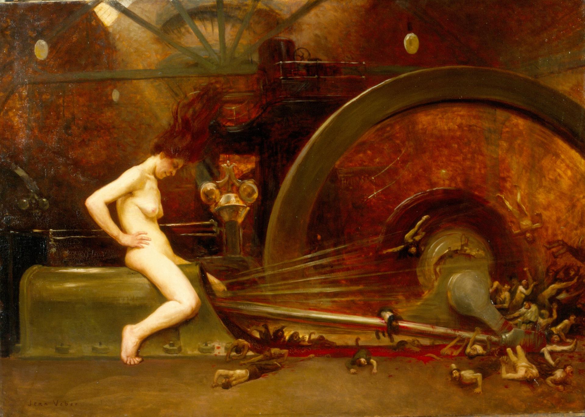 Jean Veber, Dynamis, (Allégorie sur la machine dévoreuse des hommes), 1902, Oil on canvas. 