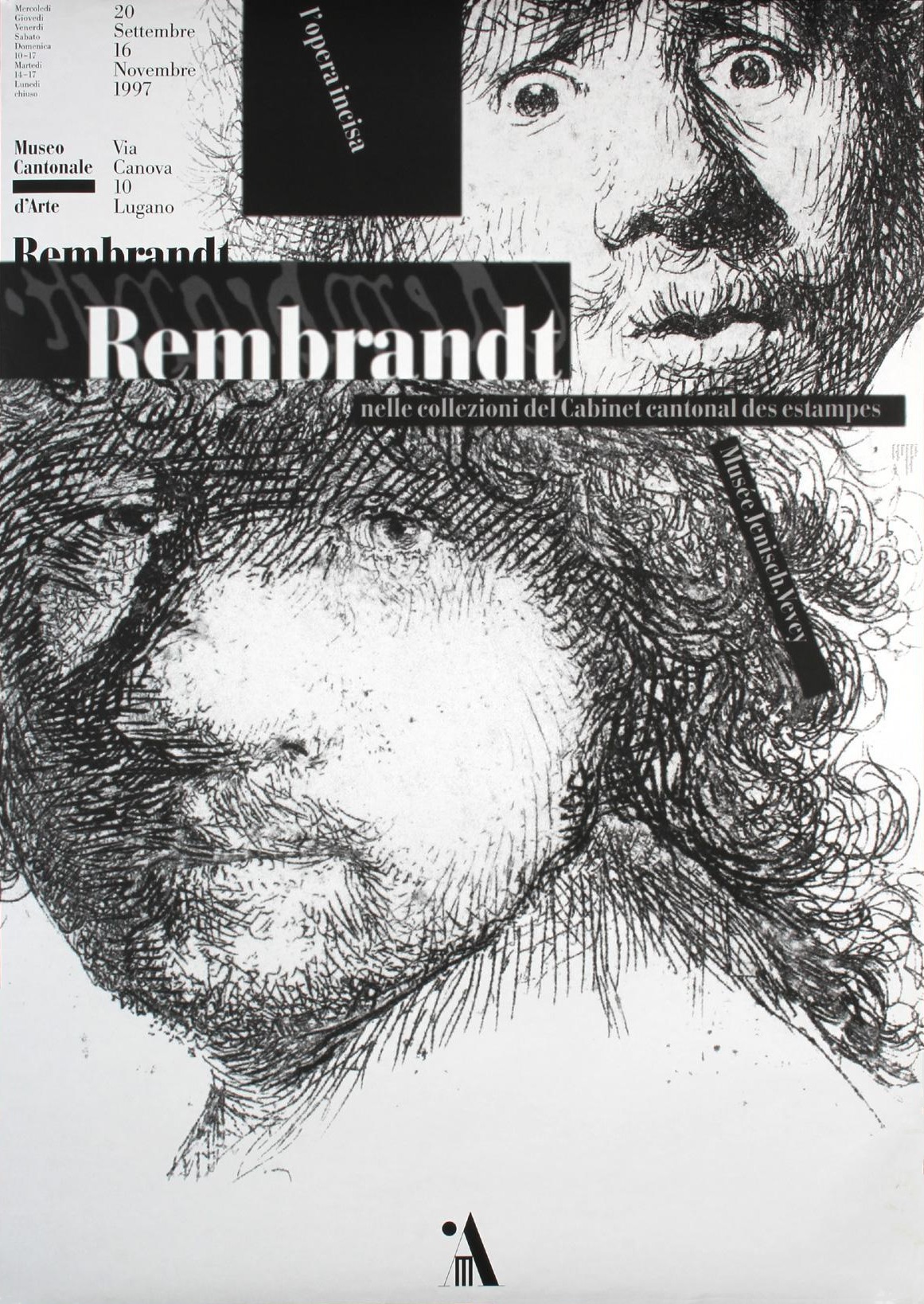 Bruno Monguzzi: L ́opera incisa Rembrandt, Museo cantonale d ́Arte, Lugano, 128 x 90 cm, 1997.