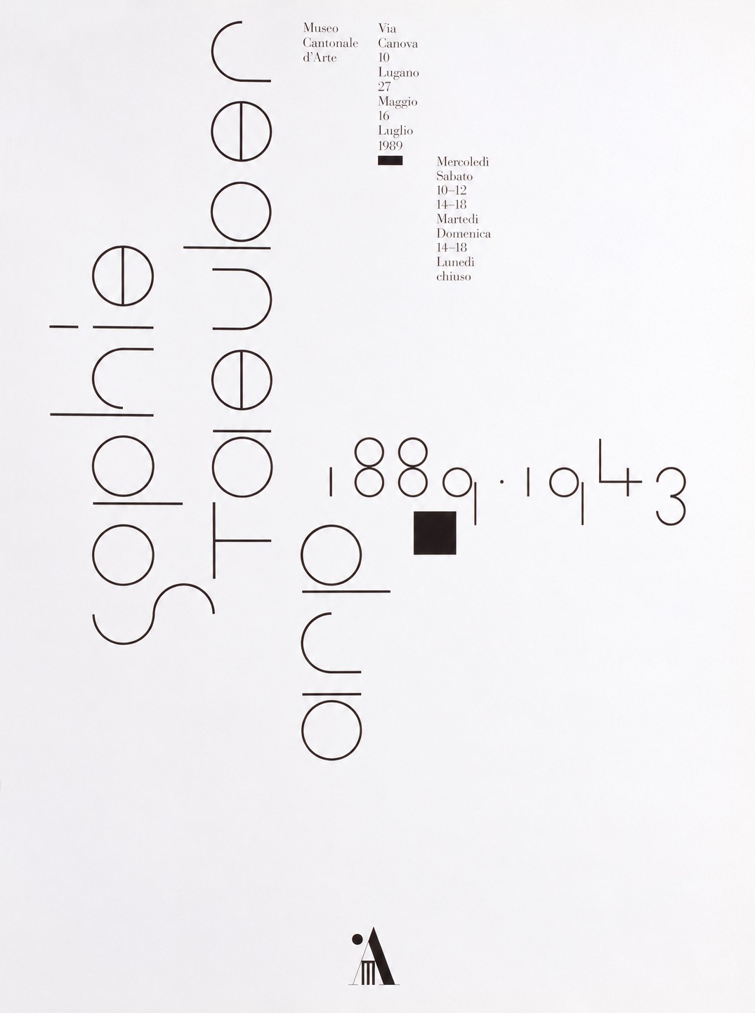 Bruno Monguzzi: Sophie Tauber-Arp, Museo Cantonale d‘Arte, Lugano, 128 x 90 cm, 1989.