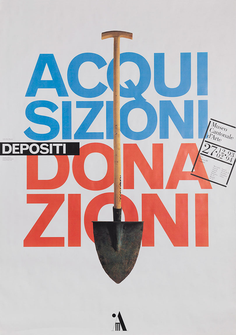 Bruno Monguzzi: Acquizioni Donazioni, Museo Cantonale d‘Arte, Lugano, 128 x 90 cm, 1993.