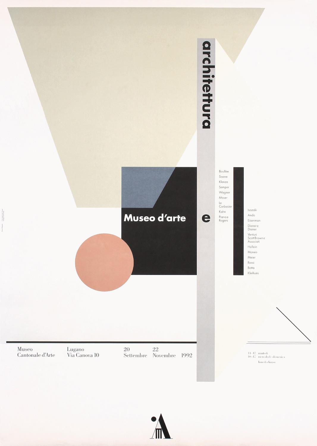 Bruno Monguzzi: Architectura, Museo Cantonale d‘Arte, Lugano, 128 x 90 cm, 1992.