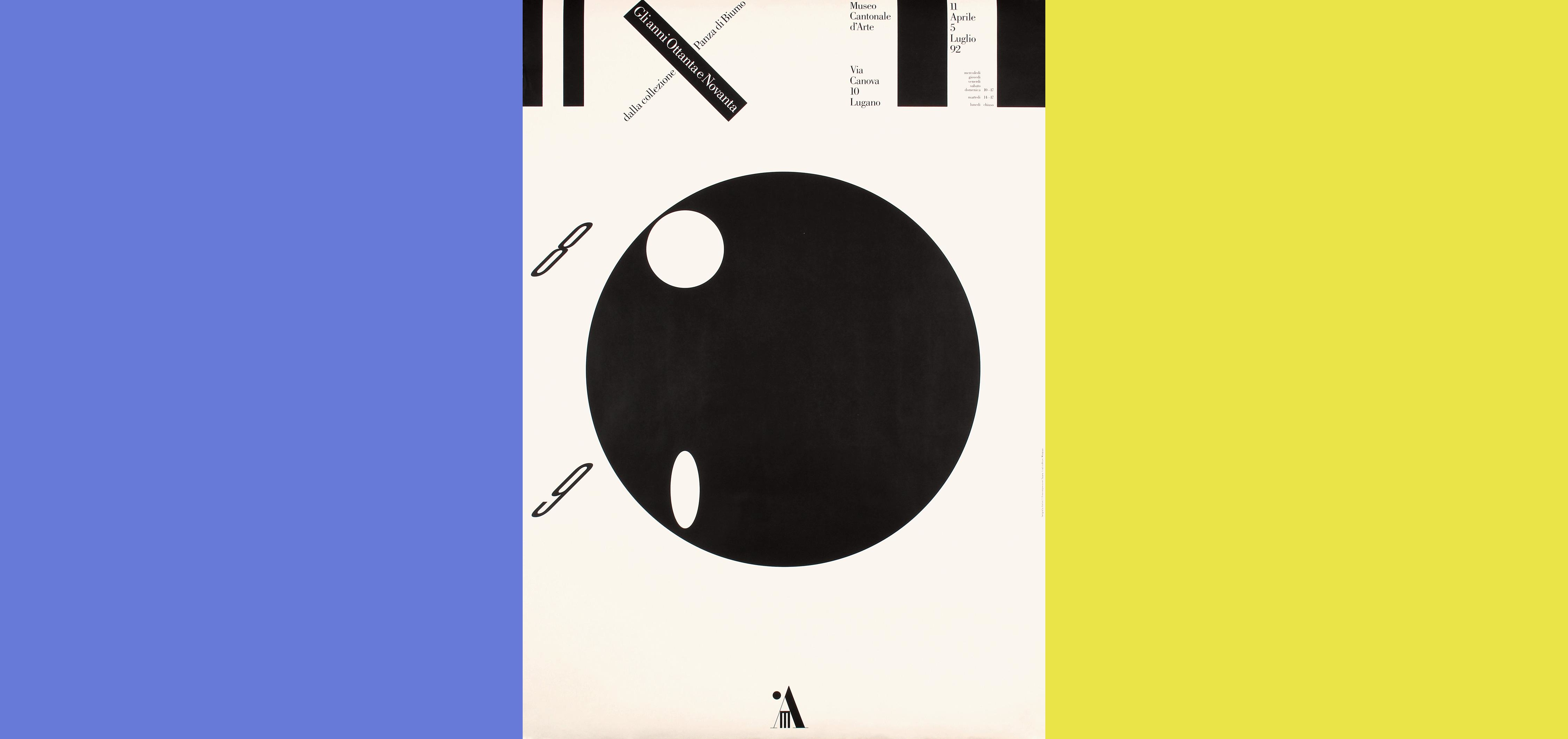 Bruno Monguzzi: Gli anni Ottanta e Novanta, dalla collezione Panza di Biumo Museo Cantonale d‘Arte, Lugano, (3 posters in triptych), 128 x 90 cm each, 1992.