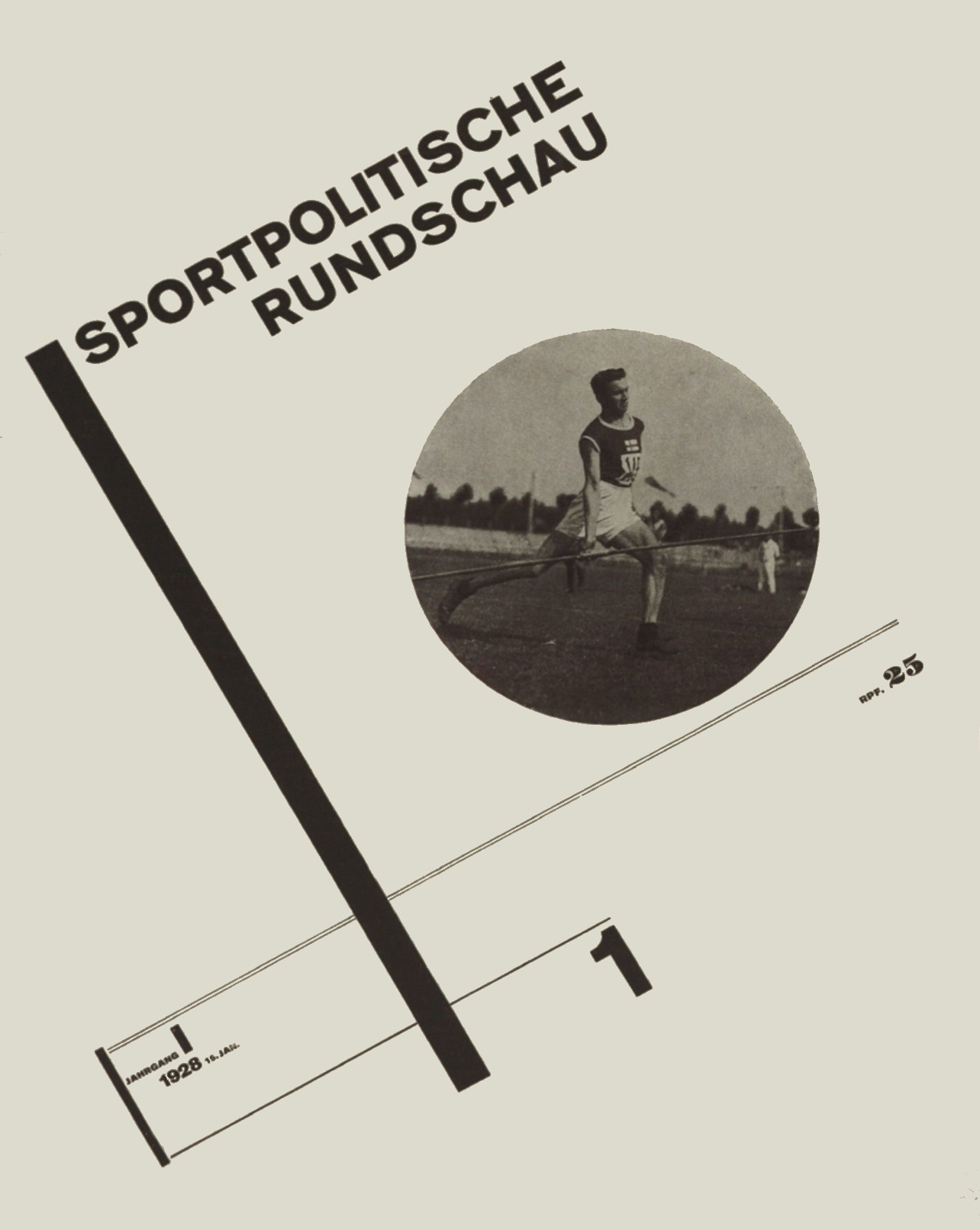 Sportpolitische Rundschau, magazine cover by Jan Tschichold, 1928, (31 x 23.7 cm) 
