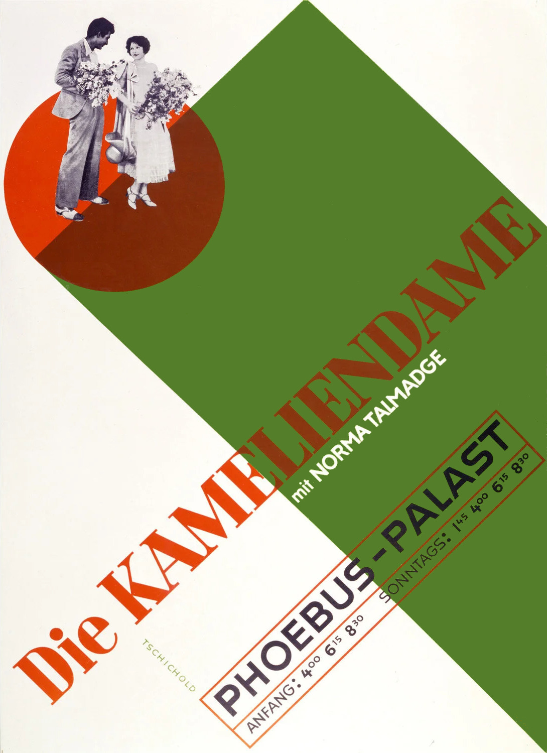 Jan Tschichold. Poster: Die Kameliendame 1927 Photolithograph and letterpress (118.4 x 83.5 cm)