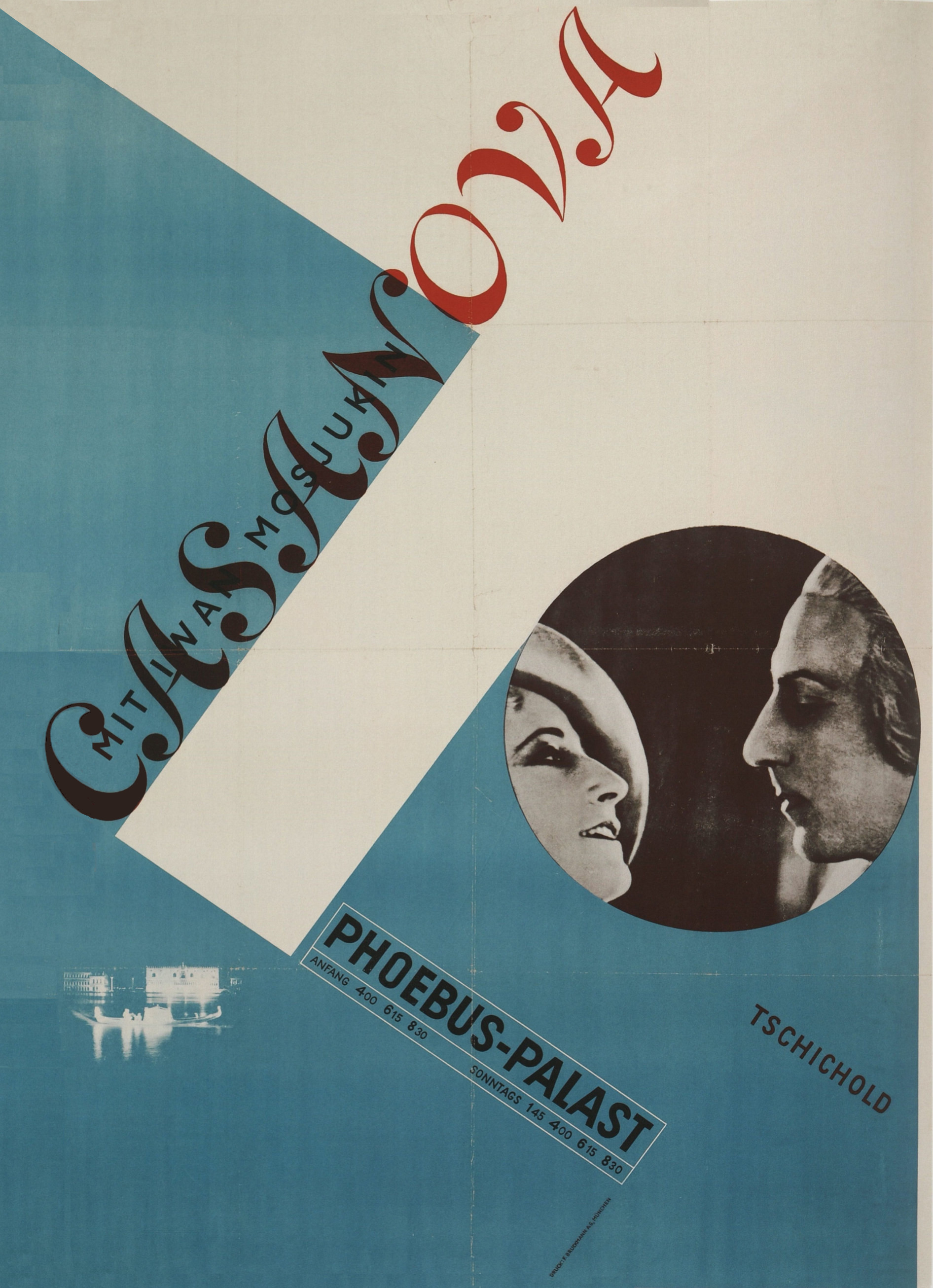 Jan Tschichold. Poster: Casanova 1927 Photolithograph and letterpress (118.4 x 83.5 cm)