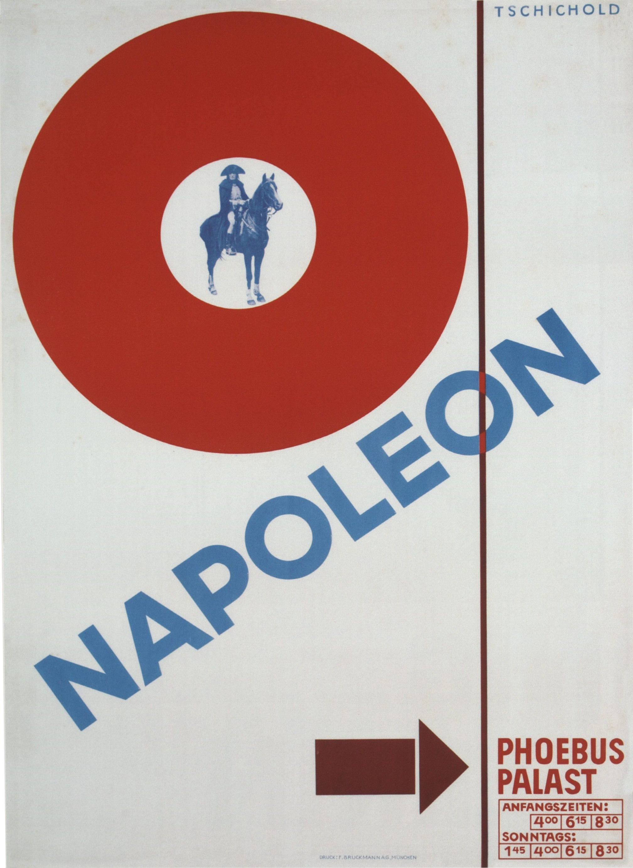 Jan Tschichold. Poster: Napoleon 1927 Offset lithograph (119.7 x 84.1 cm)