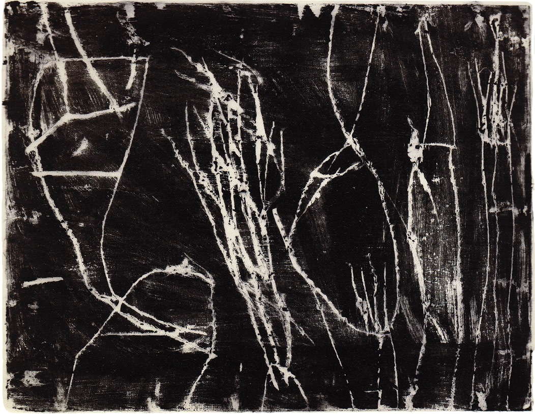 Cy Twombly: UNTITLED 1953 / Monotype / Paper size 50.9 x 67.2 cm / Two prints known. Bastian 2.