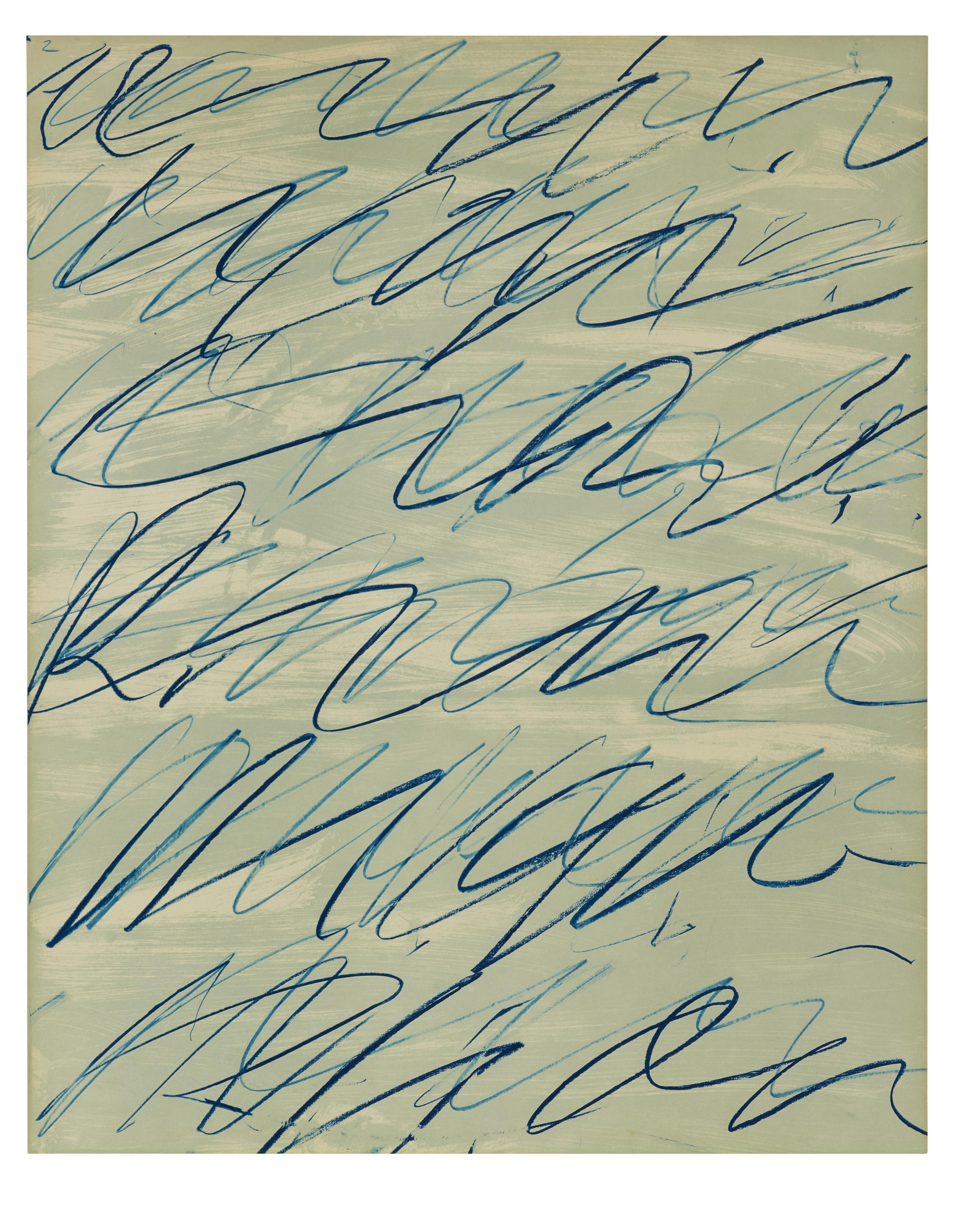 Cy Twombly: ROMAN NOTES II / Offset colour lithograph. / Paper size 86.8 x 70 cm / Edition 100 (1–100) / Bastian 22.