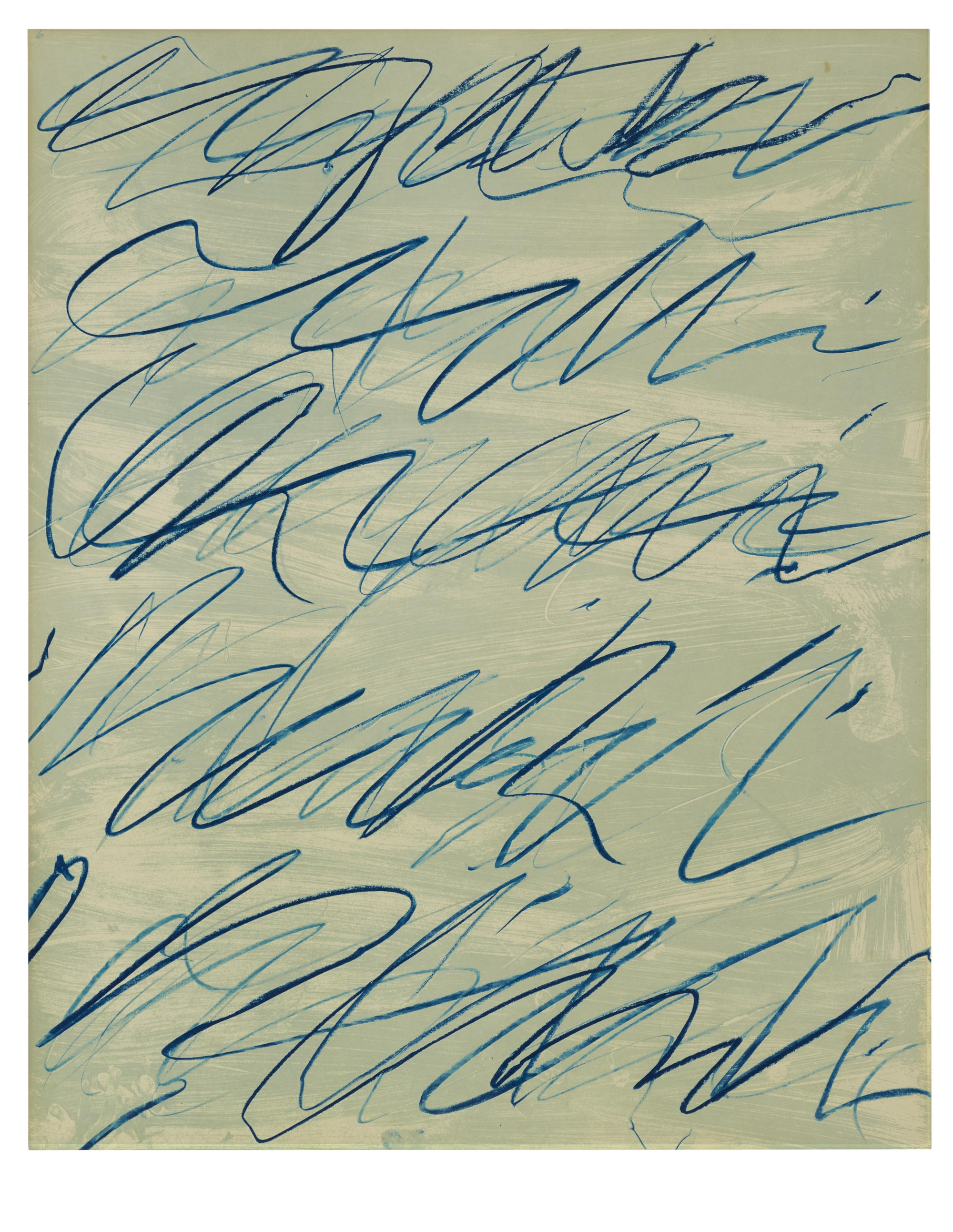 Cy Twombly: ROMAN NOTES VI / Offset colour lithograph. / Paper size 86.8 x 70 cm / Edition 100 (1–100) / Bastian 26.