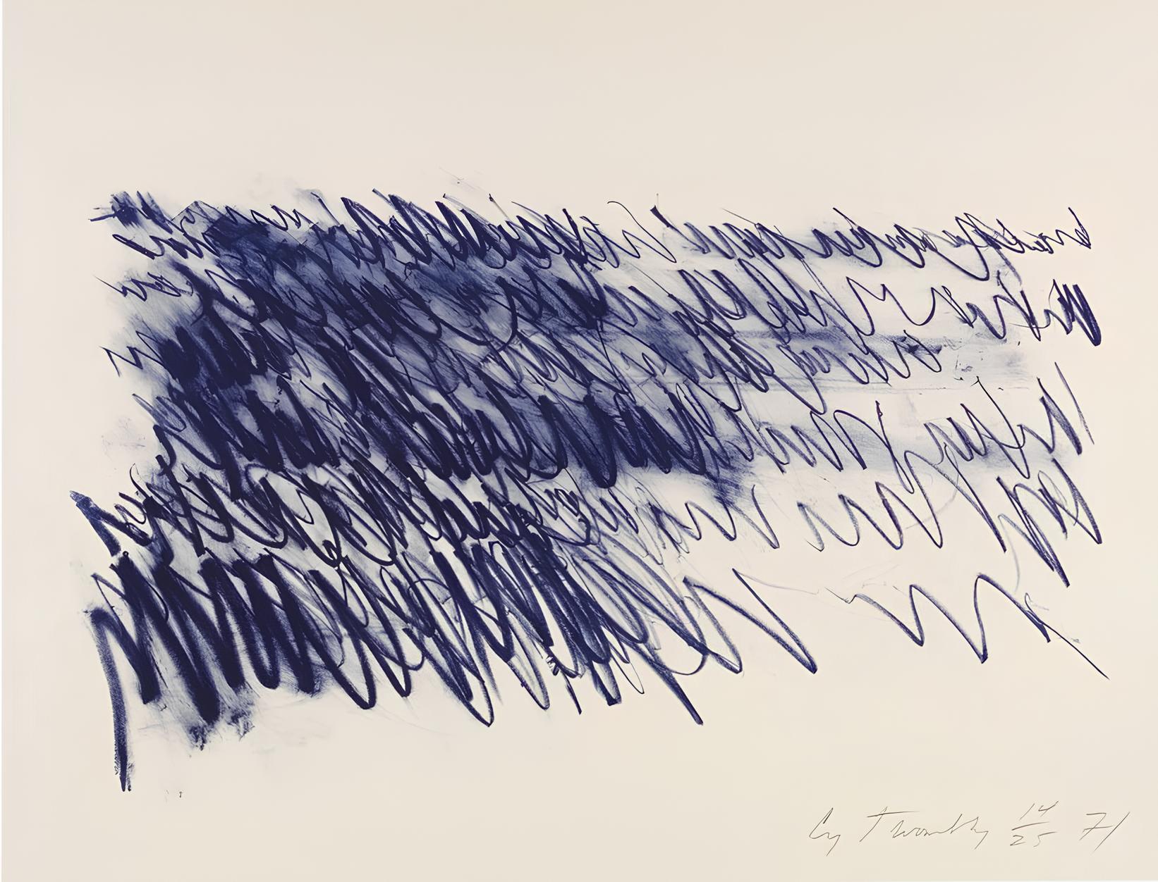 Cy Twombly: UNTITLED 1971 / Lithograph / Paper size 56.8 x 76.5 cm / Edition 26 (1-26) / Bastian 31.