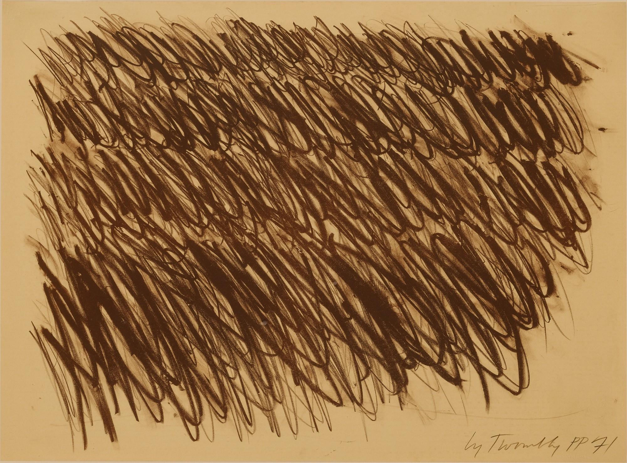 Cy Twombly: UNTITLED 1971 / Lithograph / Paper size 55 x 74.9 cm / Edition 26 (1-26) / Bastian 33.