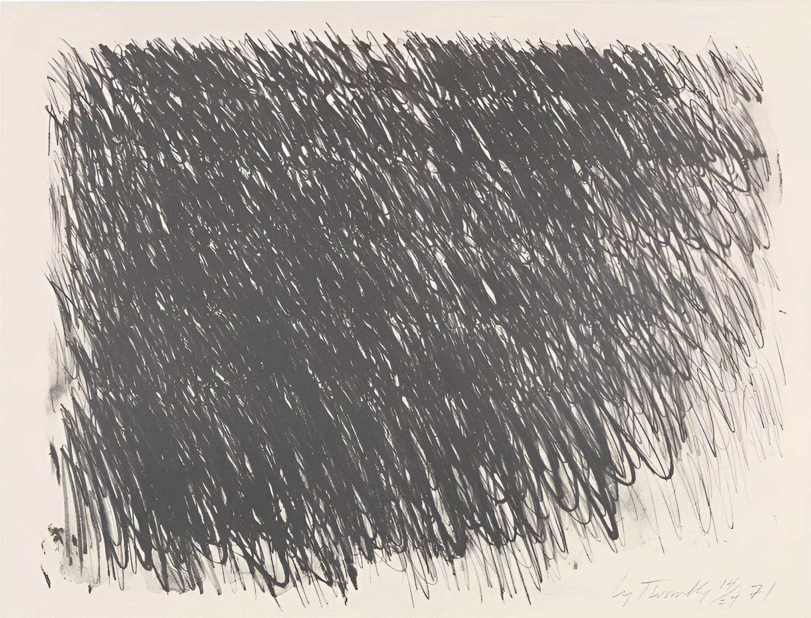 Cy Twombly: UNTITLED 1971 / Lithograph / Paper size 56.8 x 76.5 cm / Edition 24 (1-24) / Bastian 34.