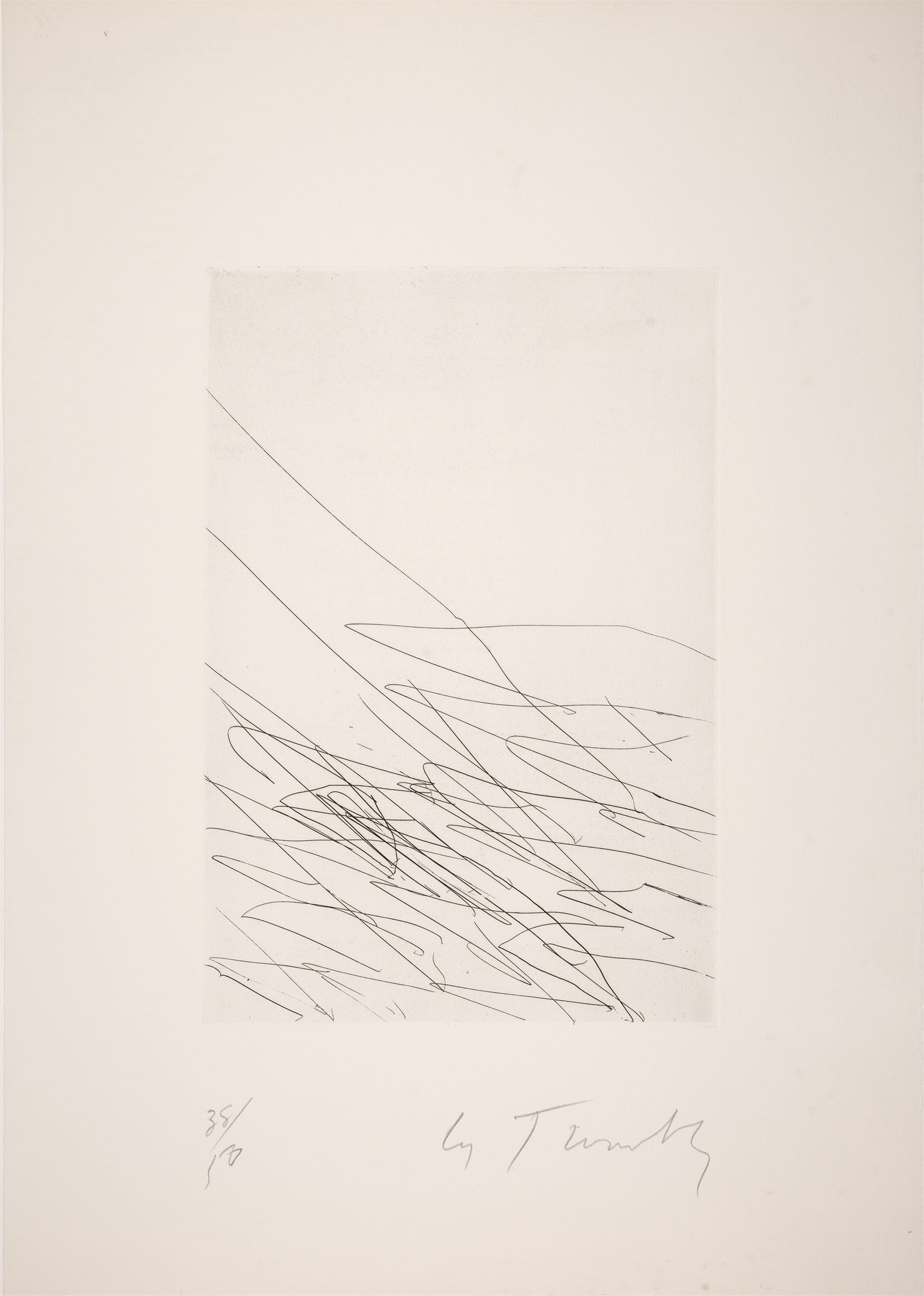 Cy Twombly: UNTITLED 1970 (Series I) / Etching [one plate] / Paper size 49.7 x 34.6 cm / Edition 50 (1-50) / Bastian 35.