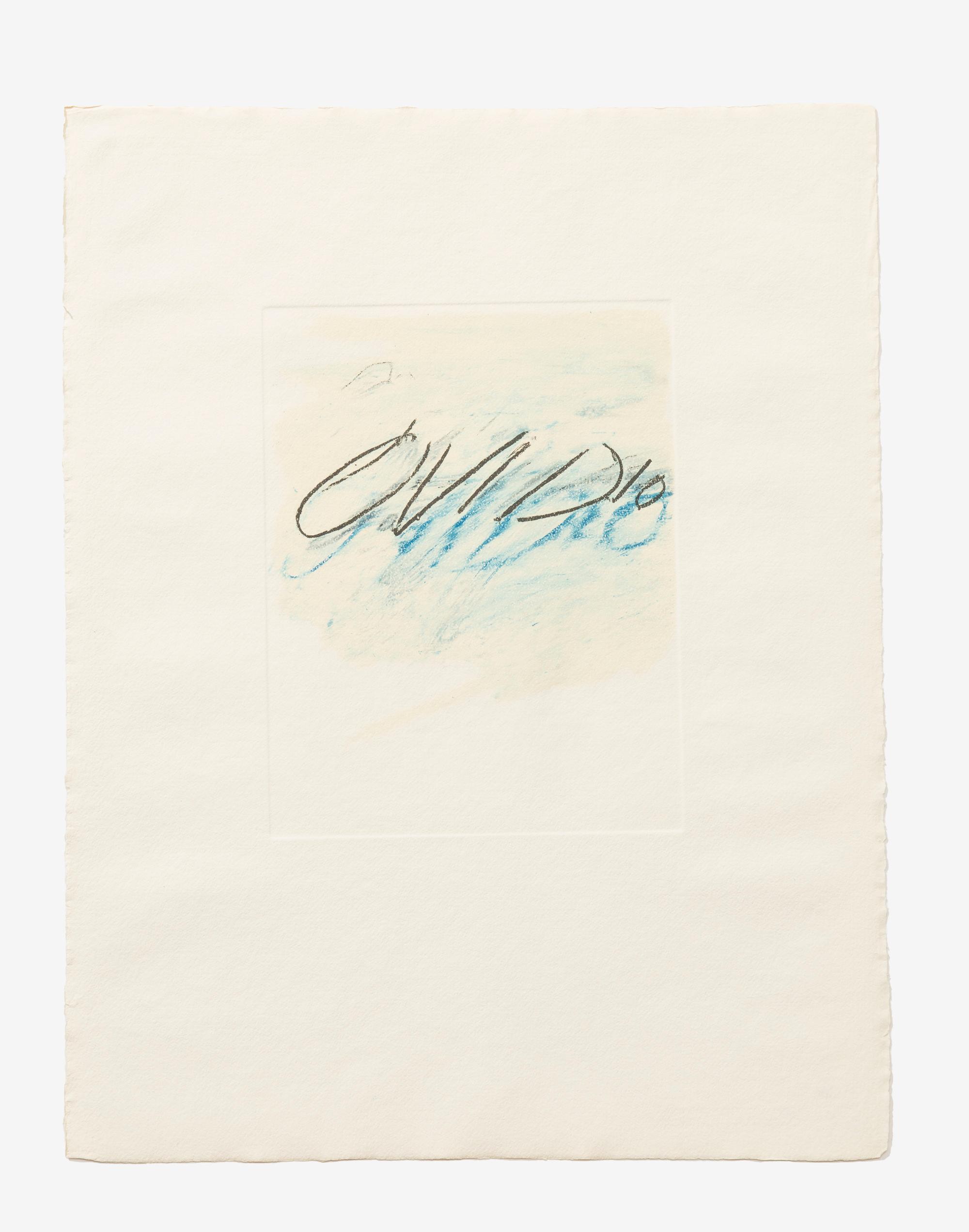 Cy Twombly: SIX LATIN WRITERS AND POETS OVIDIO / Mixed media technique: Lithograph and transfer sheets for stone lithography, paper embossment [last process] / Paper size 65.5 x 50.7 cm / Edition 60 (1–60) / Bastian 65.