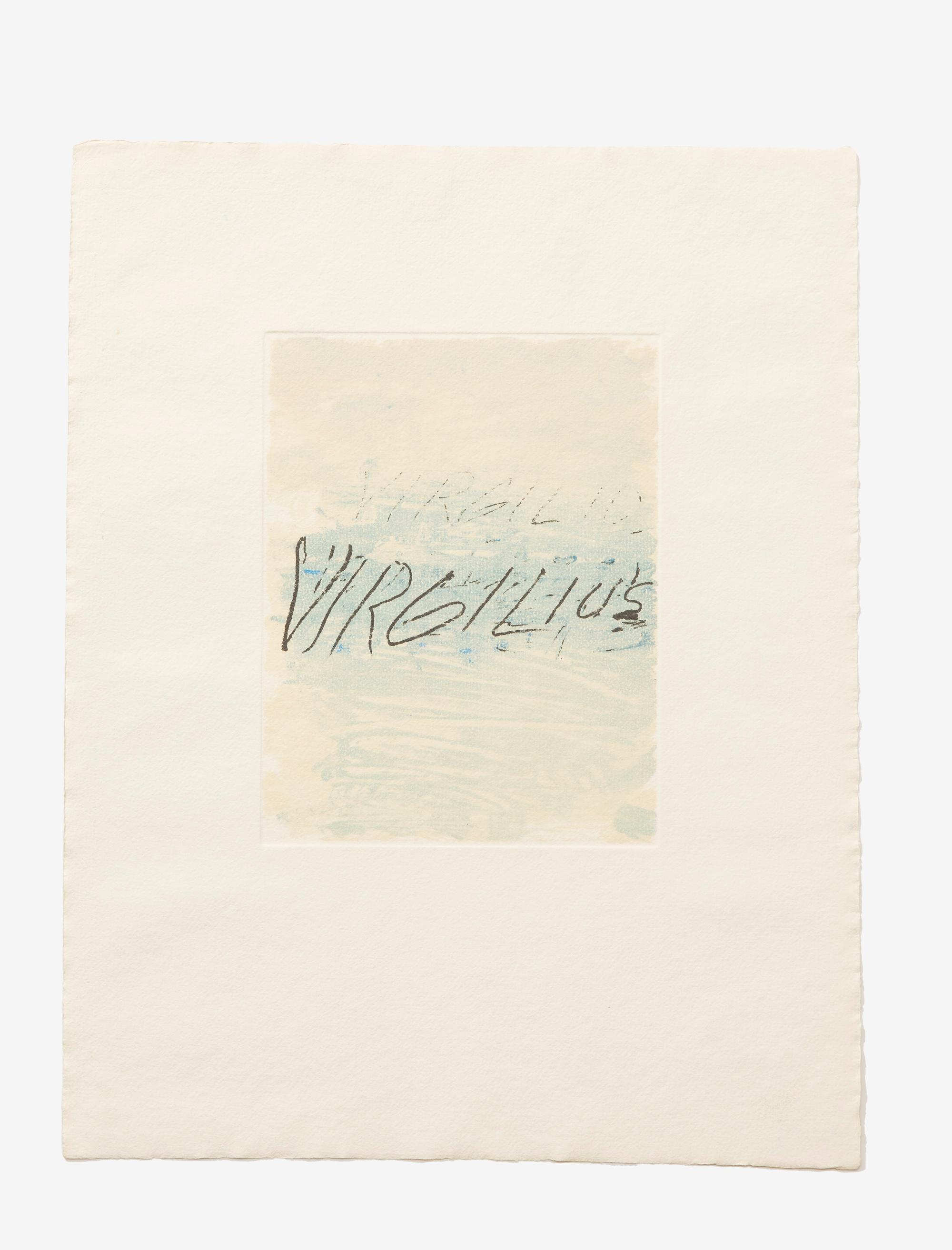 Cy Twombly: SIX LATIN WRITERS AND POETS VIRGILIUS / Mixed media technique: Lithograph and transfer sheets for stone lithography, paper embossment [last process] / Paper size 65.5 x 50.7 cm / Edition 60 (1–60) / Bastian 66.