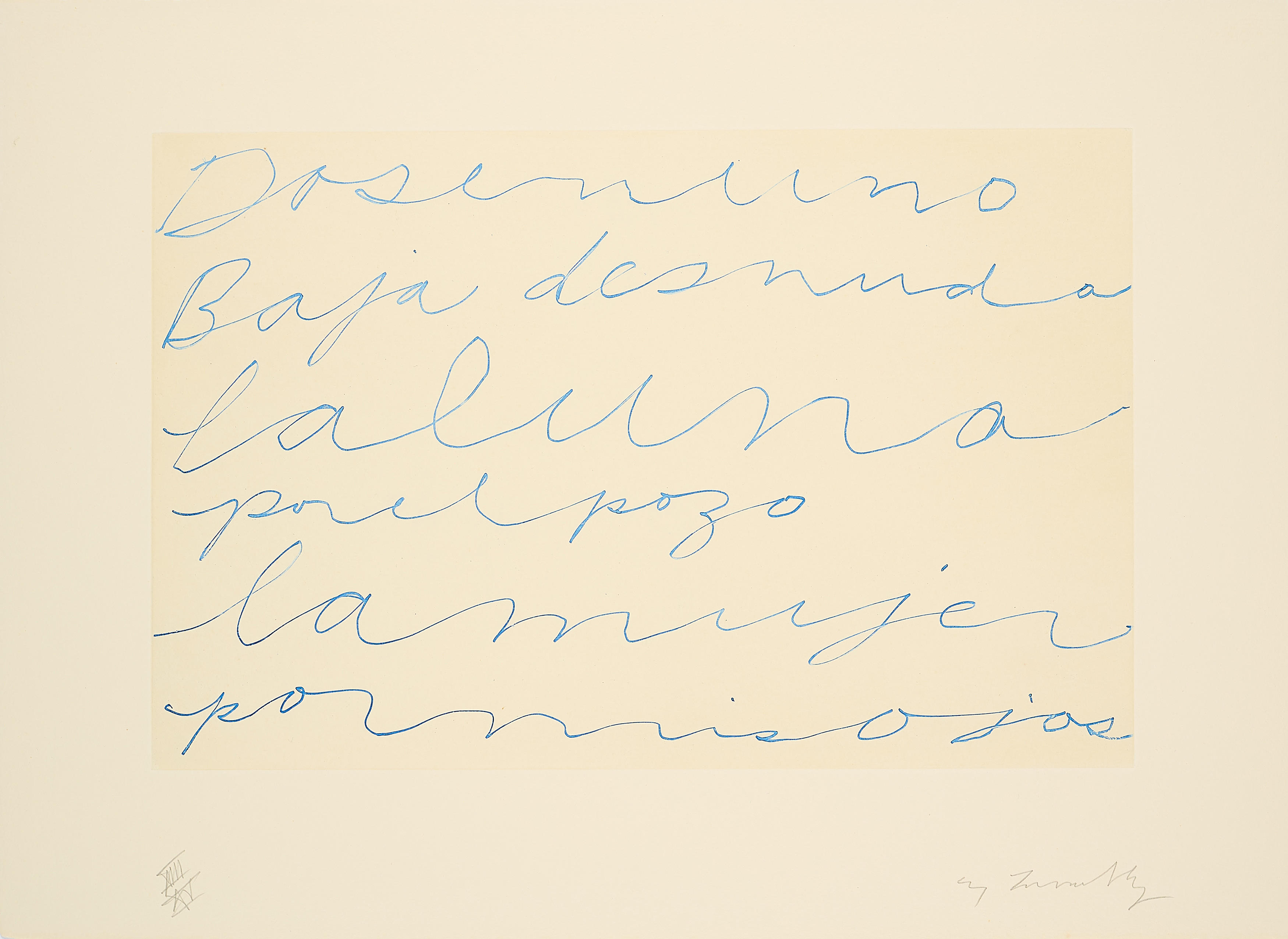 Cy Twombly: OCTAVIO PAZ CY TWOMBLY 1993 / Heliogravure in colours / Paper size 61.5 x 45 cm / Edition 15 (1–15 roman numbers) / Bastian 83.