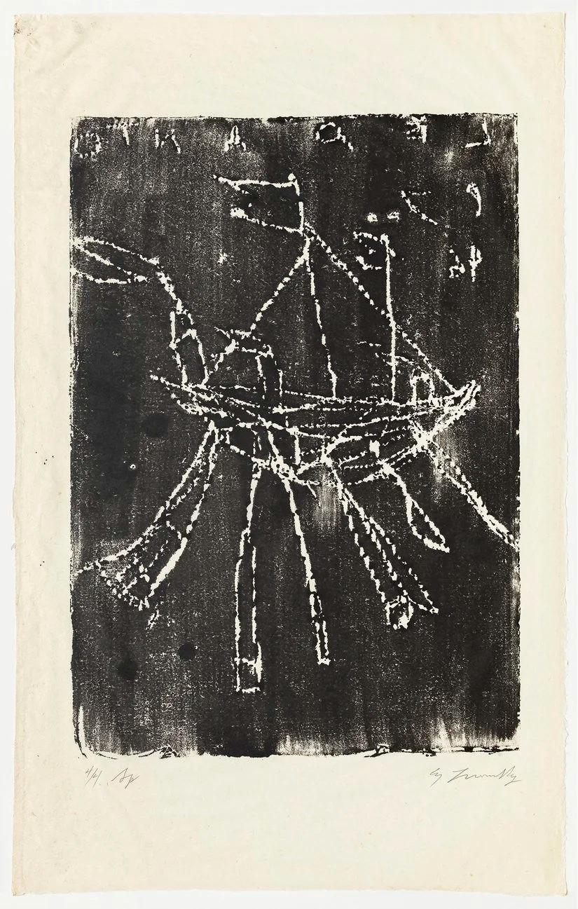 Cy Twombly: LEPANTO II 1996 / Engraving with monotype inking / Paper size 99.1 × 61.6 cm / Edition 10 (1–10) / Bastian 85.