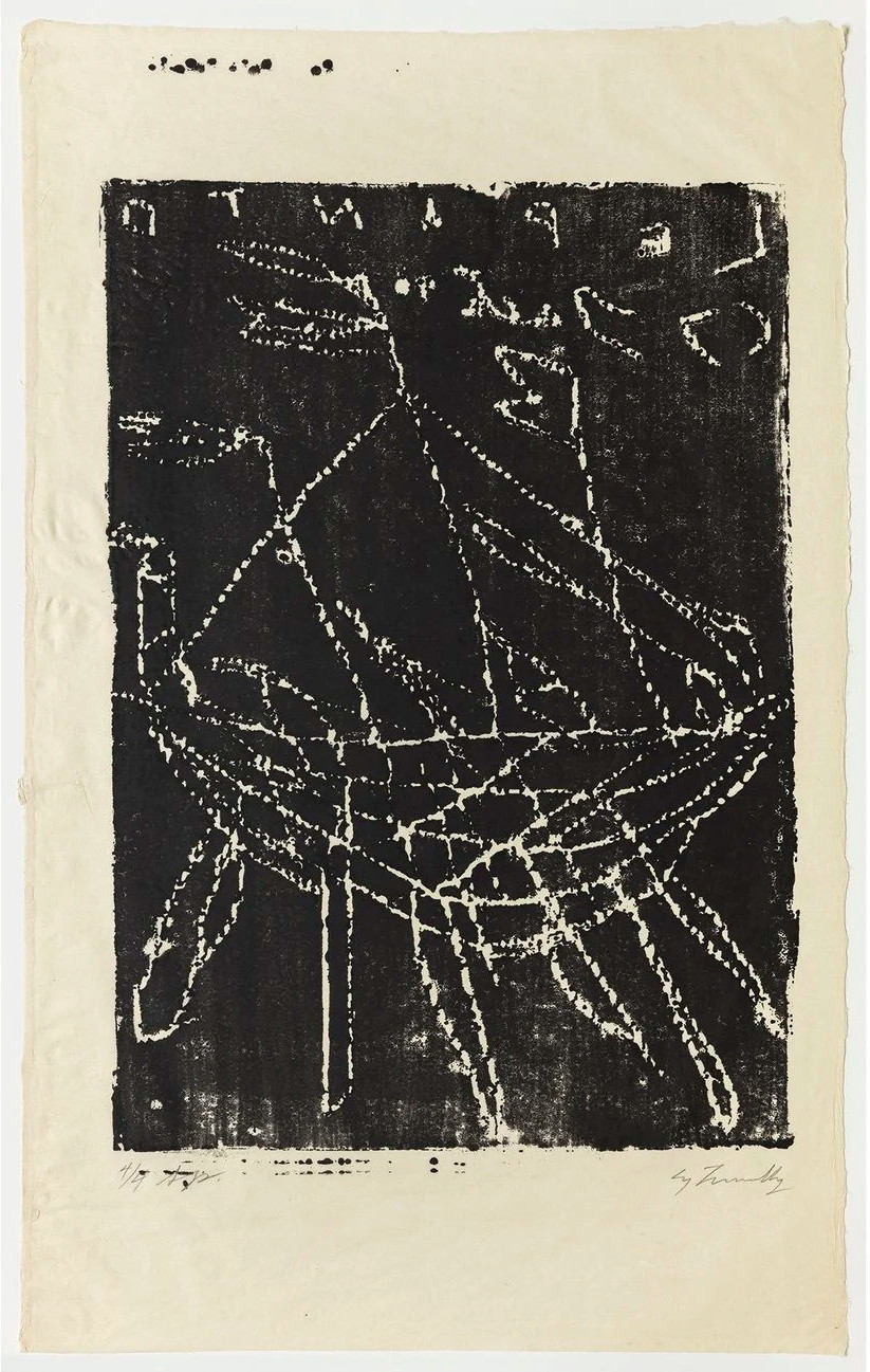 Cy Twombly: LEPANTO III 1996 / Engraving with monotype inking / Paper size 99.1 × 61.8 cm / Edition 10 (1–10) / Bastian 86.