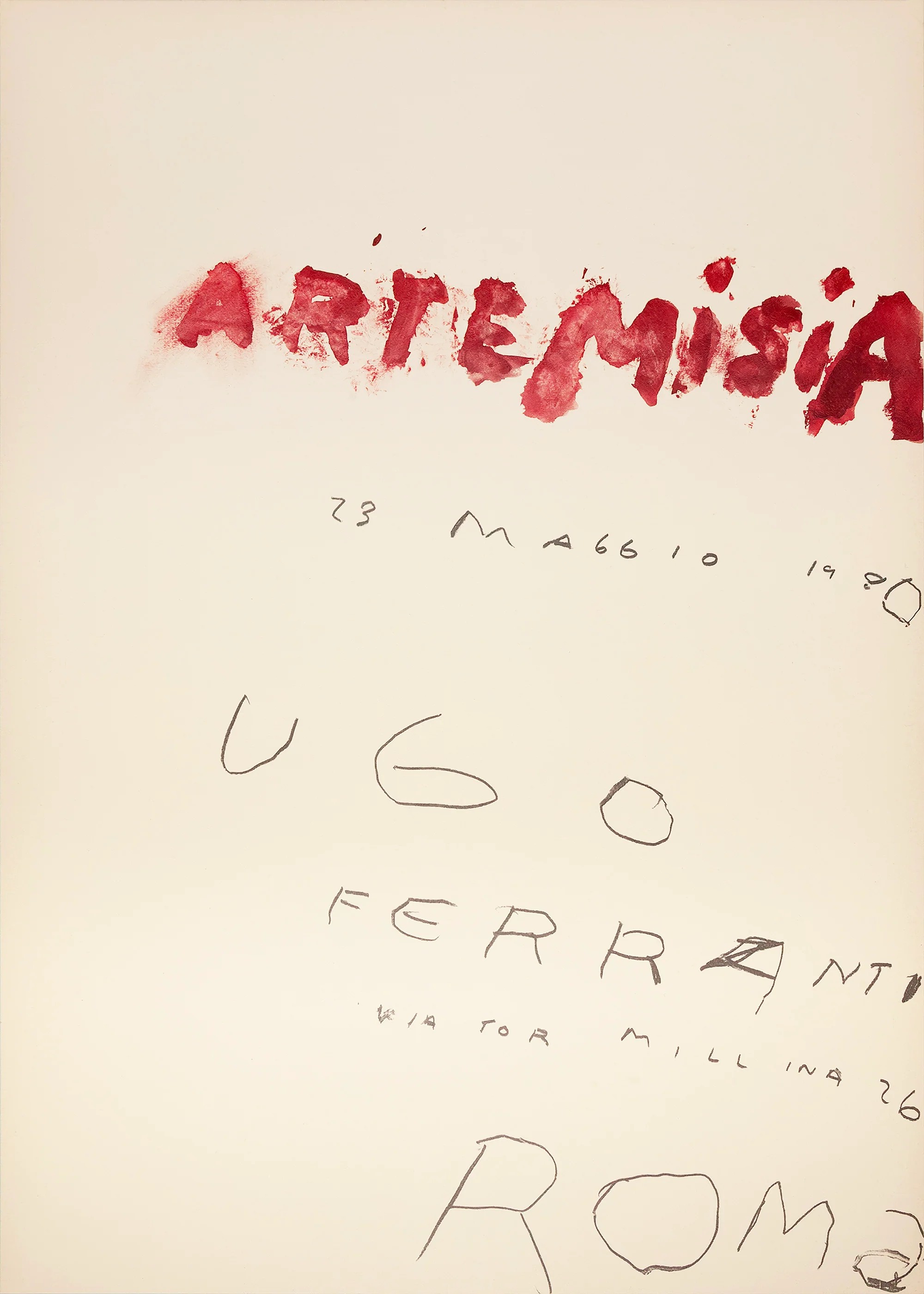 Cy Twombly: Artemisia, Ugo Ferranti, Rome, 1980