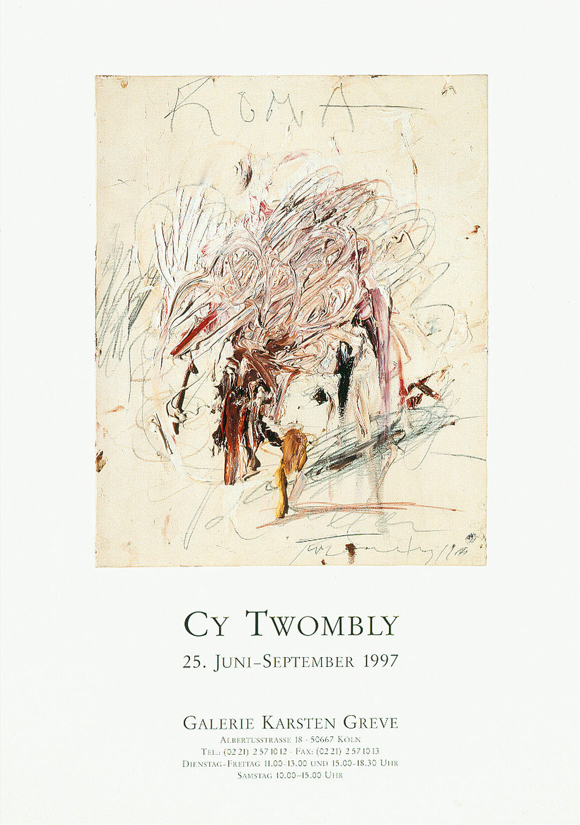Cy Twombly: Galerie Karsten Greve, Cologne, 25 June–Sept. 1997