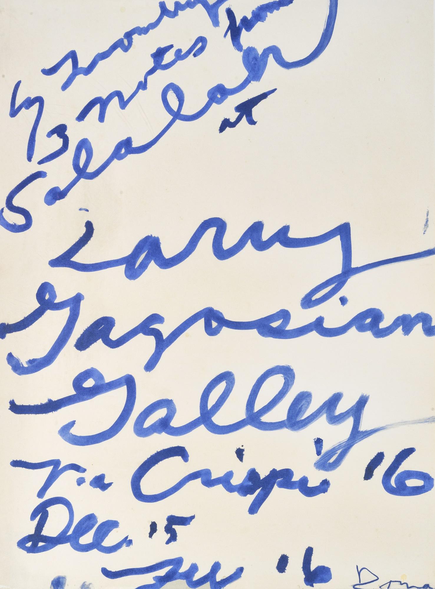 Cy Twombly: Three Notes from Salalah, Gagosian Gallery, Rome, 15 Dec. 2007–16 Feb. 2008