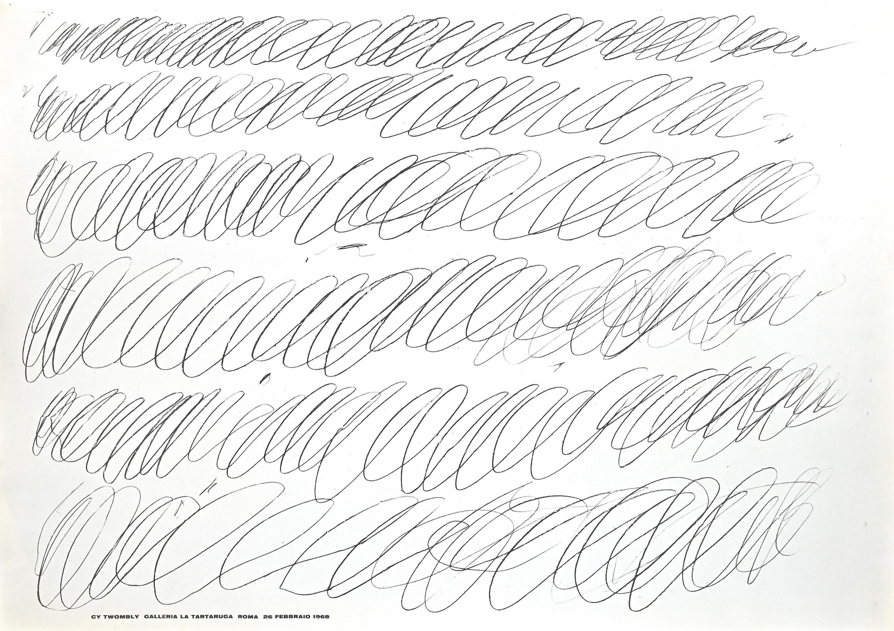Disegni e collages di CyTwombly, 1954–1968, Galleria La Tartaruga, Rome, 26 Feb. 1968