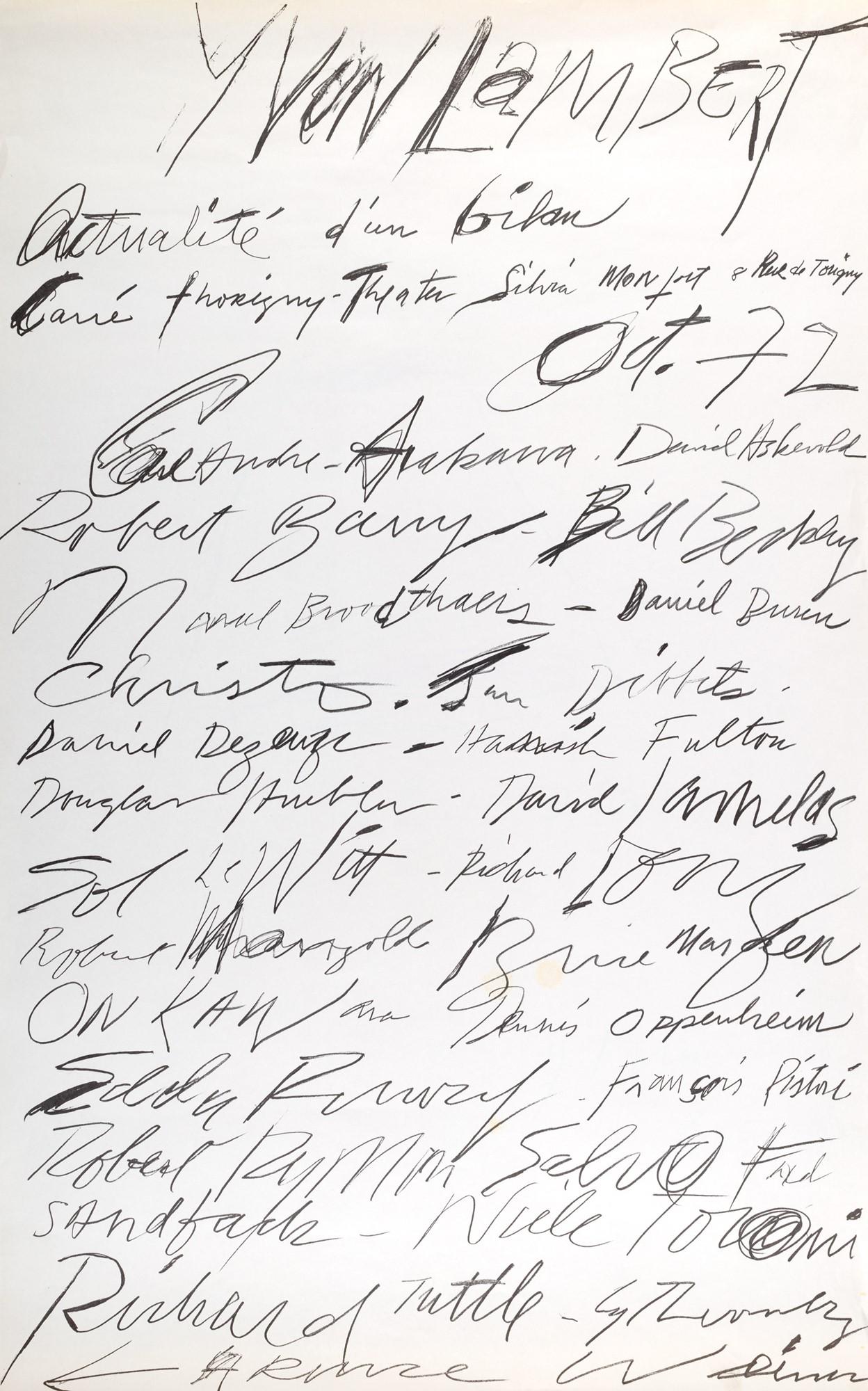 Cy Twombly: Actualité d'un bilan, Yvon Lambert, Paris 1972 