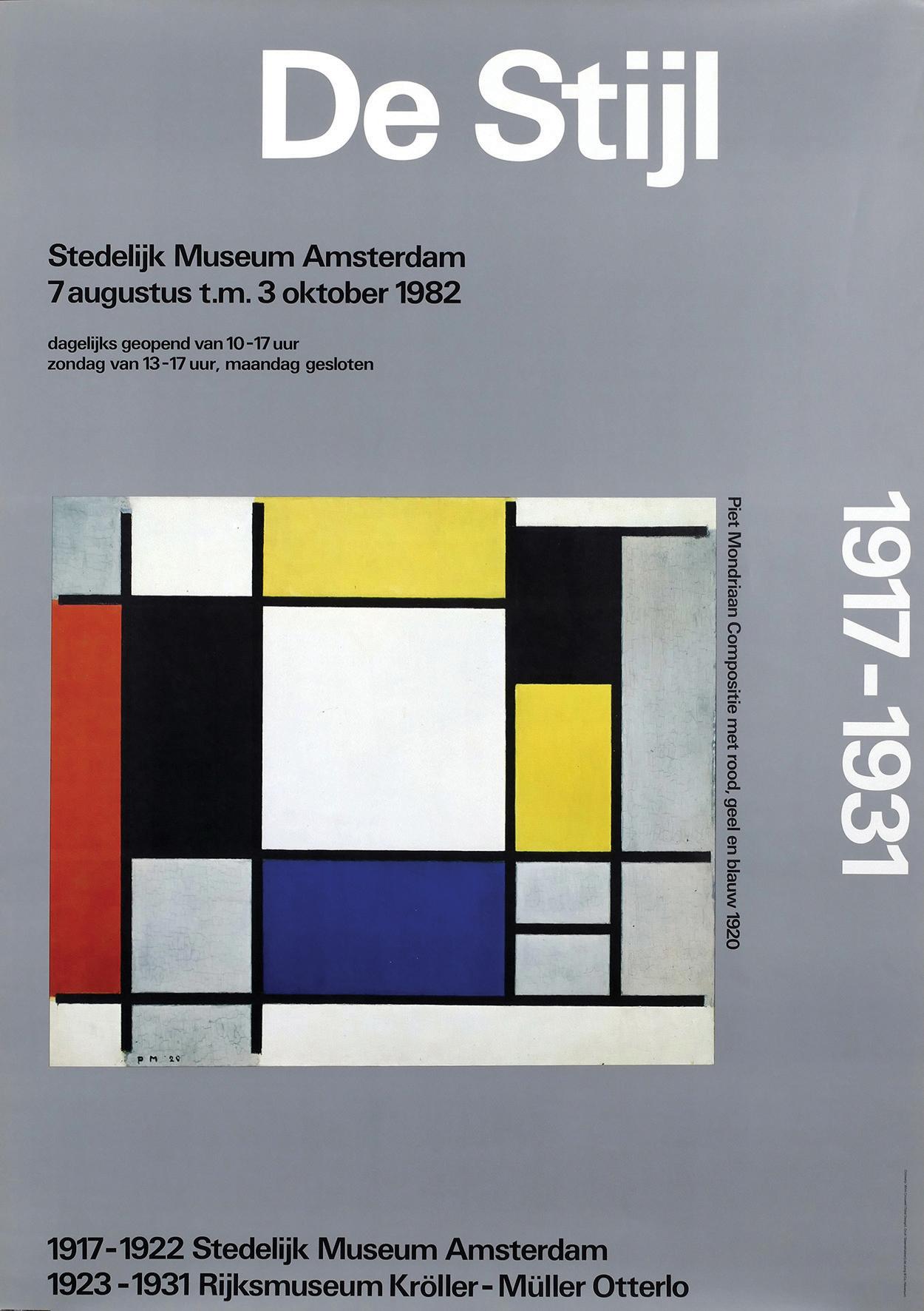Wim Crouwel: De Stijl 1917–1931. Stedelijk Museum Amsterdam. Poster. 1982