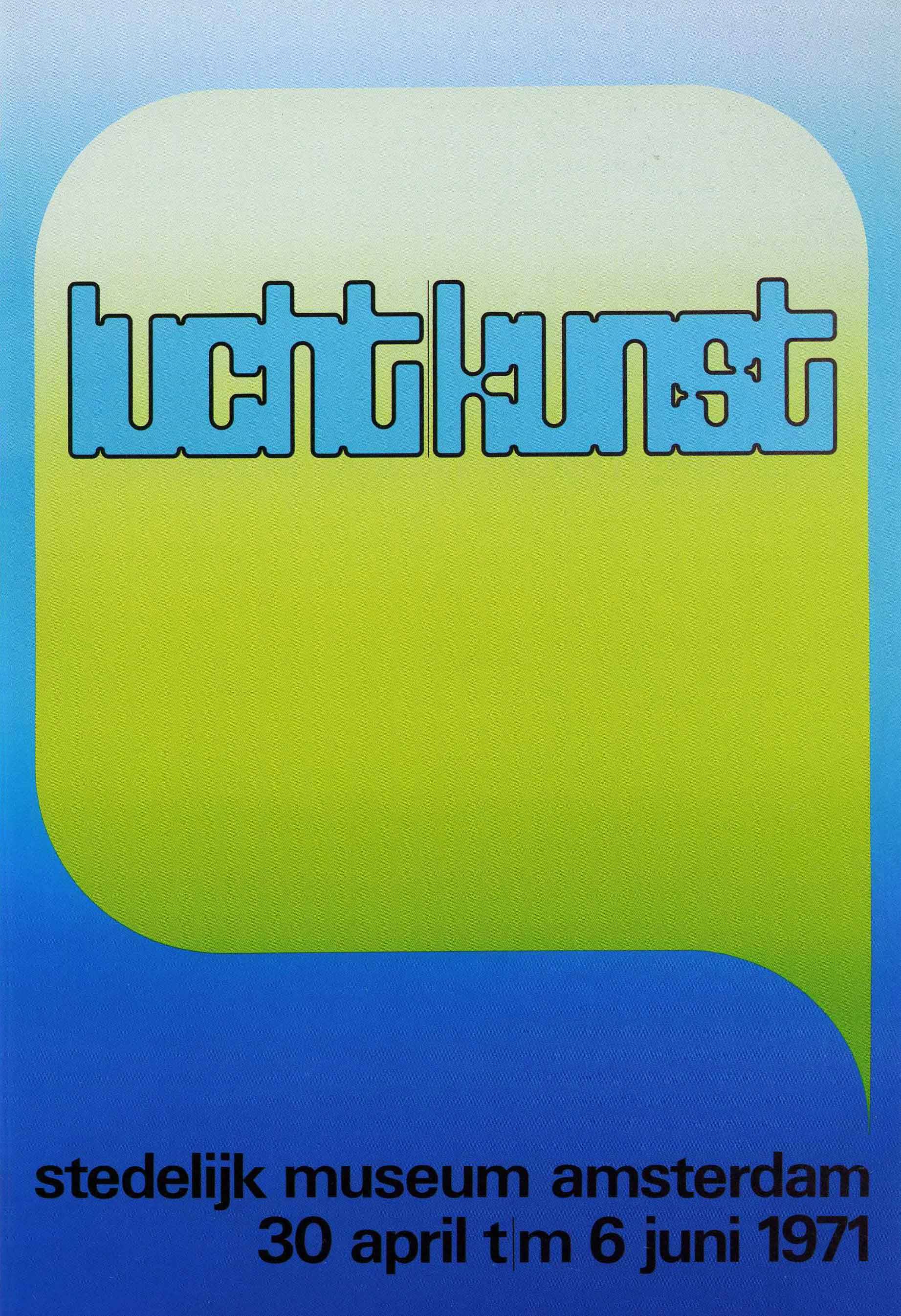 Wim Crouwel: Lucht/Kunst. Stedelijk Museum Amsterdam. Poster. 1971