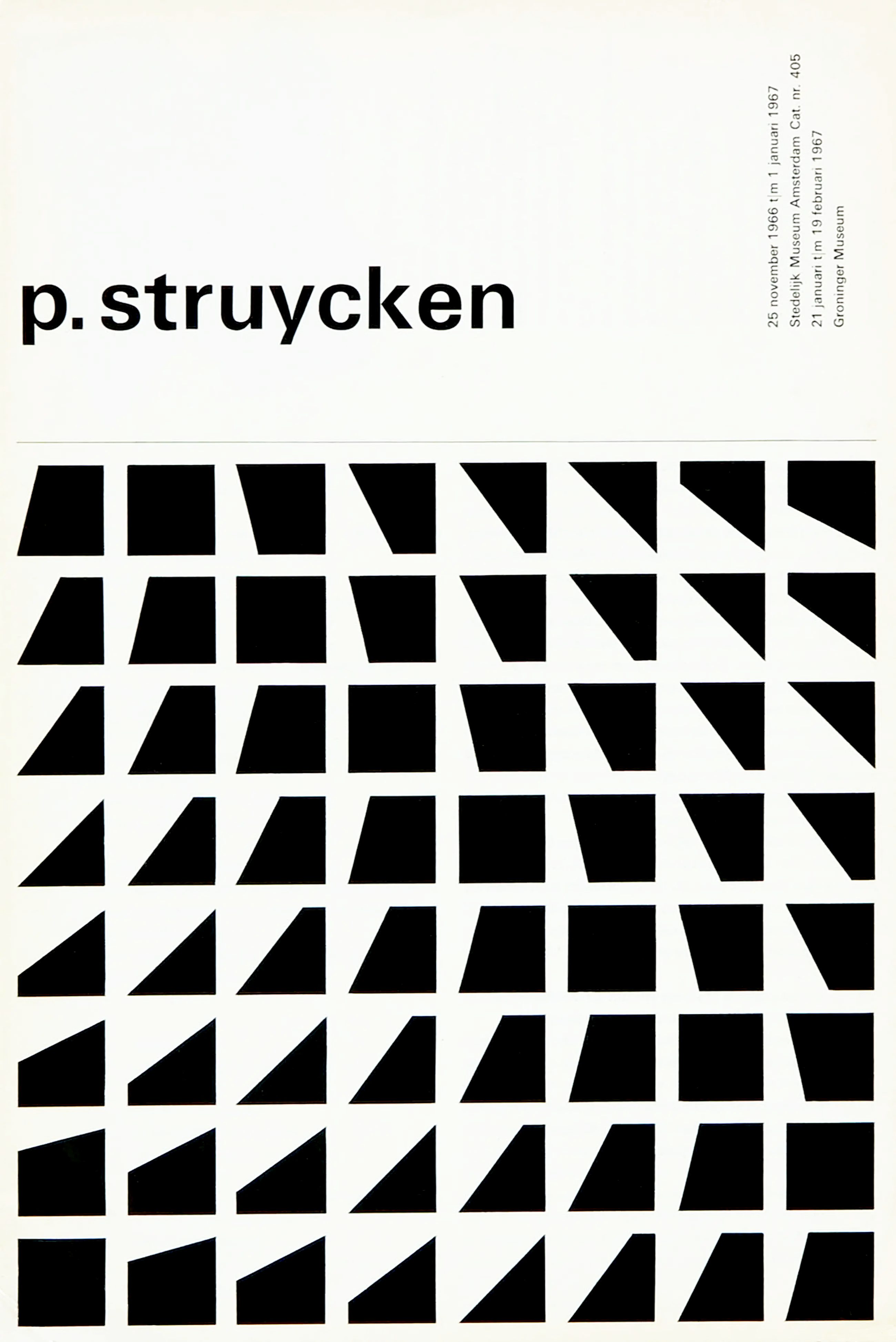 Wim Crouwel: Peter Struycken. Stedelijk Museum Amsterdam. Catalogue. 1966