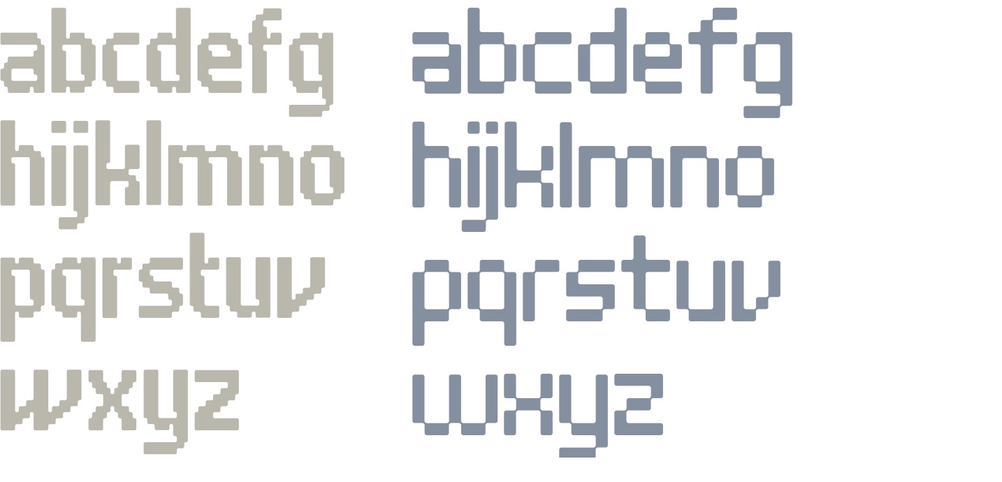 Wim Crouwel: 'Architype Fodor' / 'Vormgevers' alphabet digitized as 'Stedelijk' for the Foundry in 2003