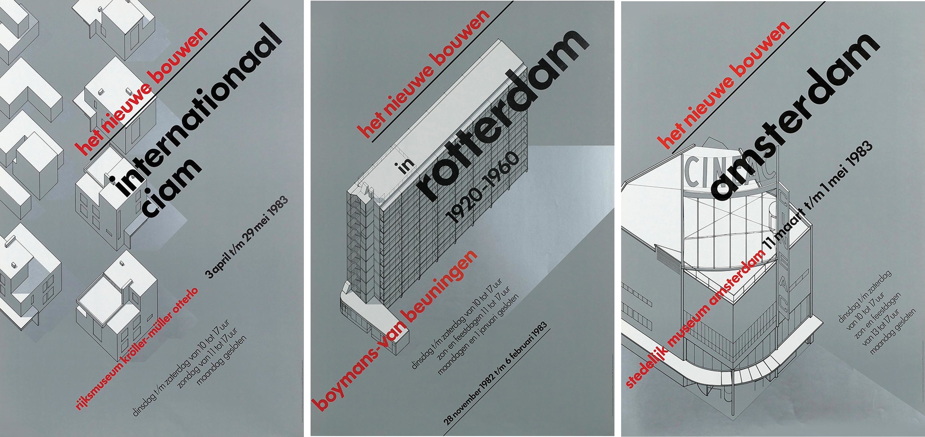 Wim Crouwel Exhibition posters for Het Nieuwe Bouwen 1983
